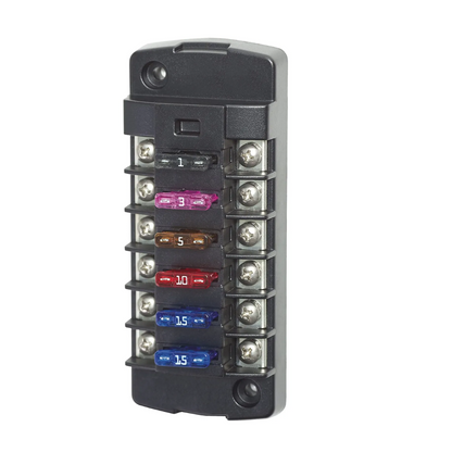 Automotive Blade Fuse Block 6 Circuit Independent with Cover