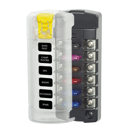 Automotive Blade Fuse Block 6 Circuit Independent with Cover