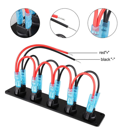Automotive 5 Round Toggle ON/OFF Switch Panel (Blue Light)