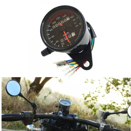 Black Round Motorcycle Speedometer