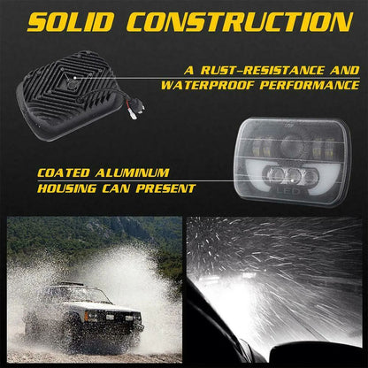 Rectangle LED Headlight Drl, 300W, 5x7", 7x6", Headlights