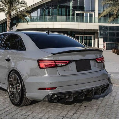 M4 Style Boot Spoiler Compatible with Audi A3 2021 Sedan - Gloss Black