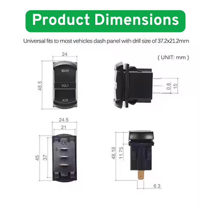 LED Digital Dual Voltmeter (12-24V)