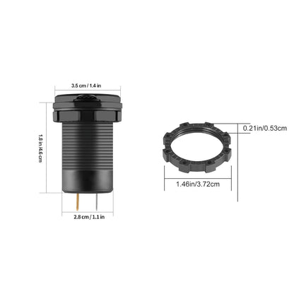 Dual PD Type-C Socket with 3.0 Single USB, Switch & Voltmeter - Blue