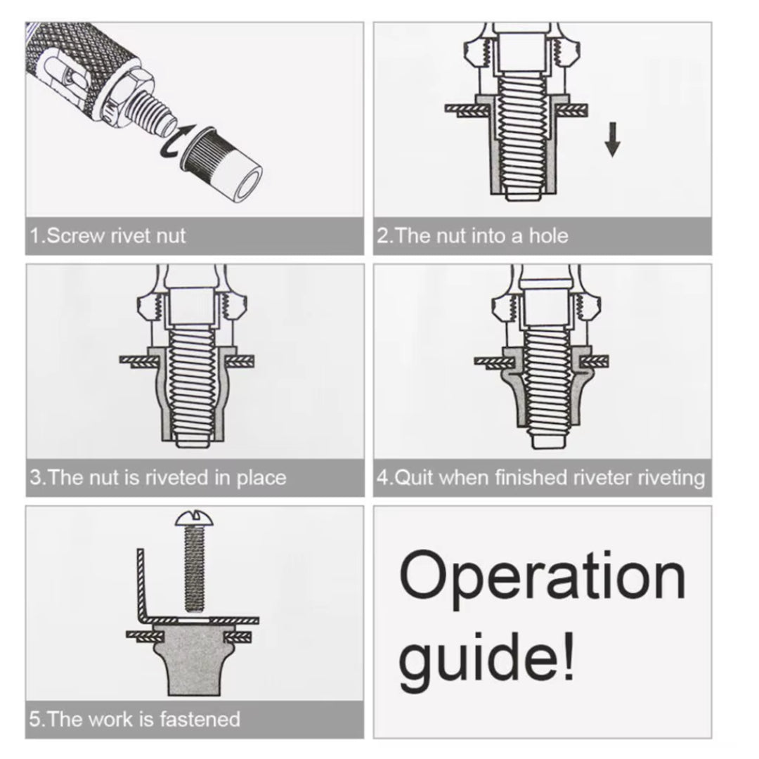 Hand Rivet Tool - Rivnut and Nut Insert Tool Set (BT-606) - 50 Pieces