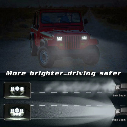 Rectangle LED Headlight Drl, 300W, 5x7", 7x6", Headlights