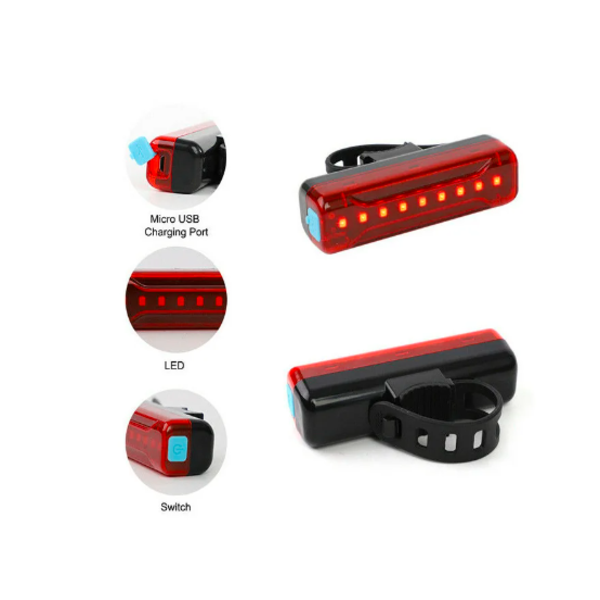 Bicycle Front Light LED Bike Headlight and Rear Tail Lamp Set