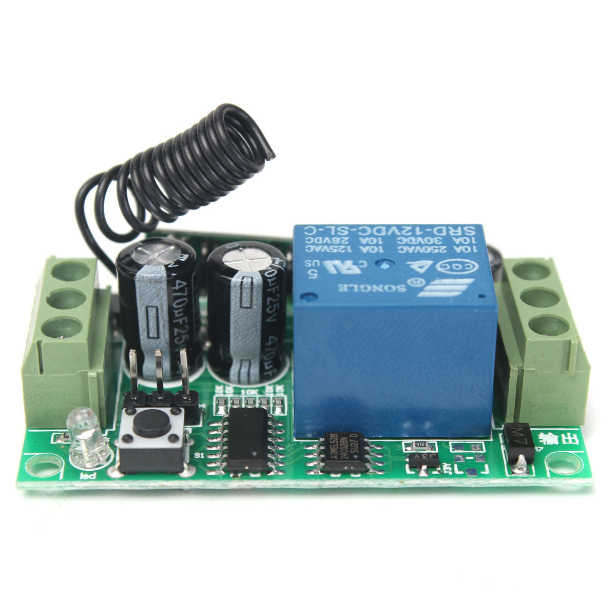 433Mhz DC12V 10A Relay 2CH Wireless RF Remote Control Transmitter