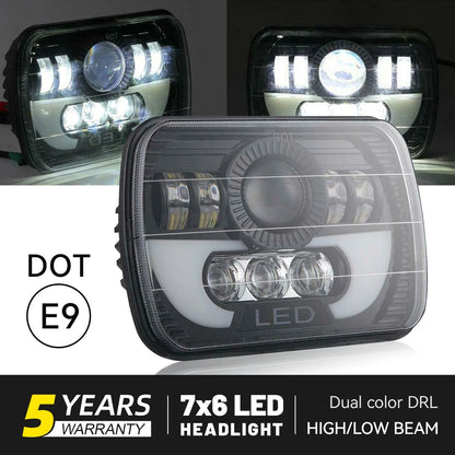 Rectangle LED Headlight Drl, 300W, 5x7", 7x6", Headlights