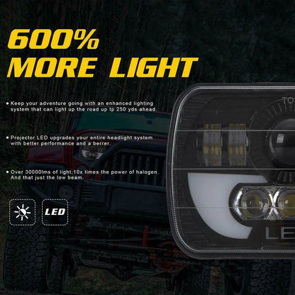 Rectangle LED Headlight Drl, 300W, 5x7", 7x6", Headlights