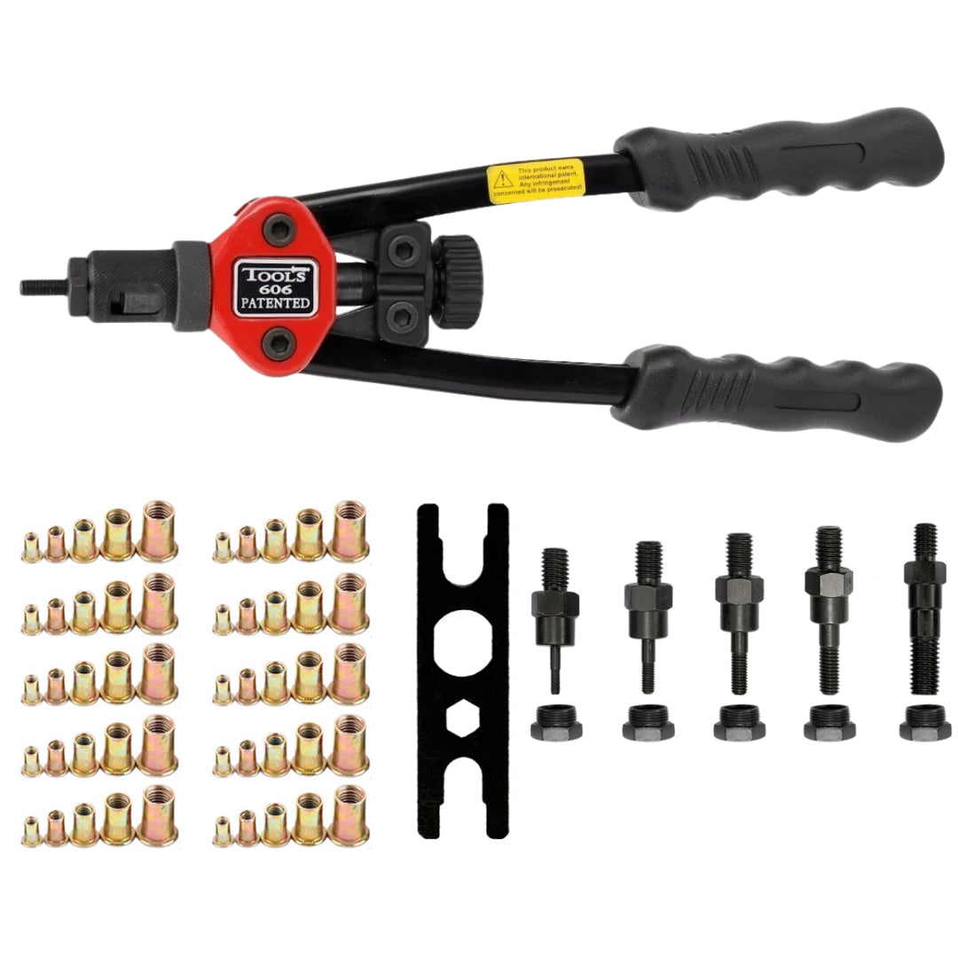 Hand Rivet Tool - Rivnut and Nut Insert Tool Set (BT-606) - 50 Pieces
