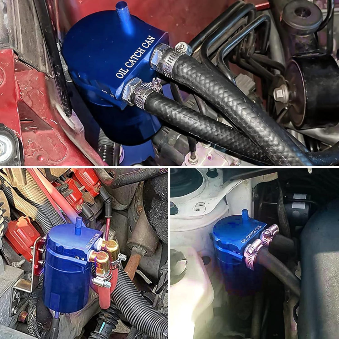 Automotive Oil Catch Can & Filter: Blue (300ml)