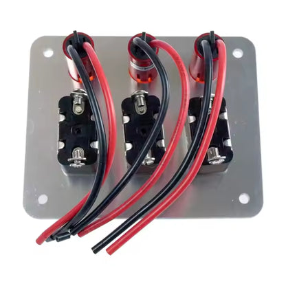 Auto 3 Toggle Switch Panel with Red Indicator Lights + Relay