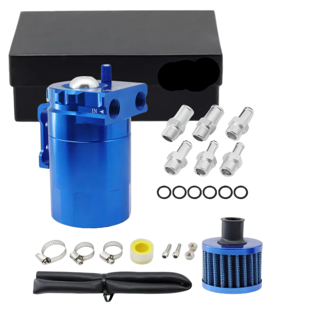 Automotive Oil Catch Can & Filter: Blue (300ml)