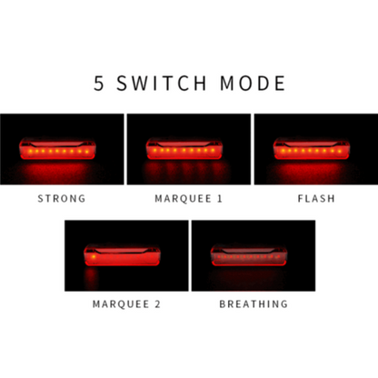 Rechargeable Waterproof Safety Warning Bicycle Light