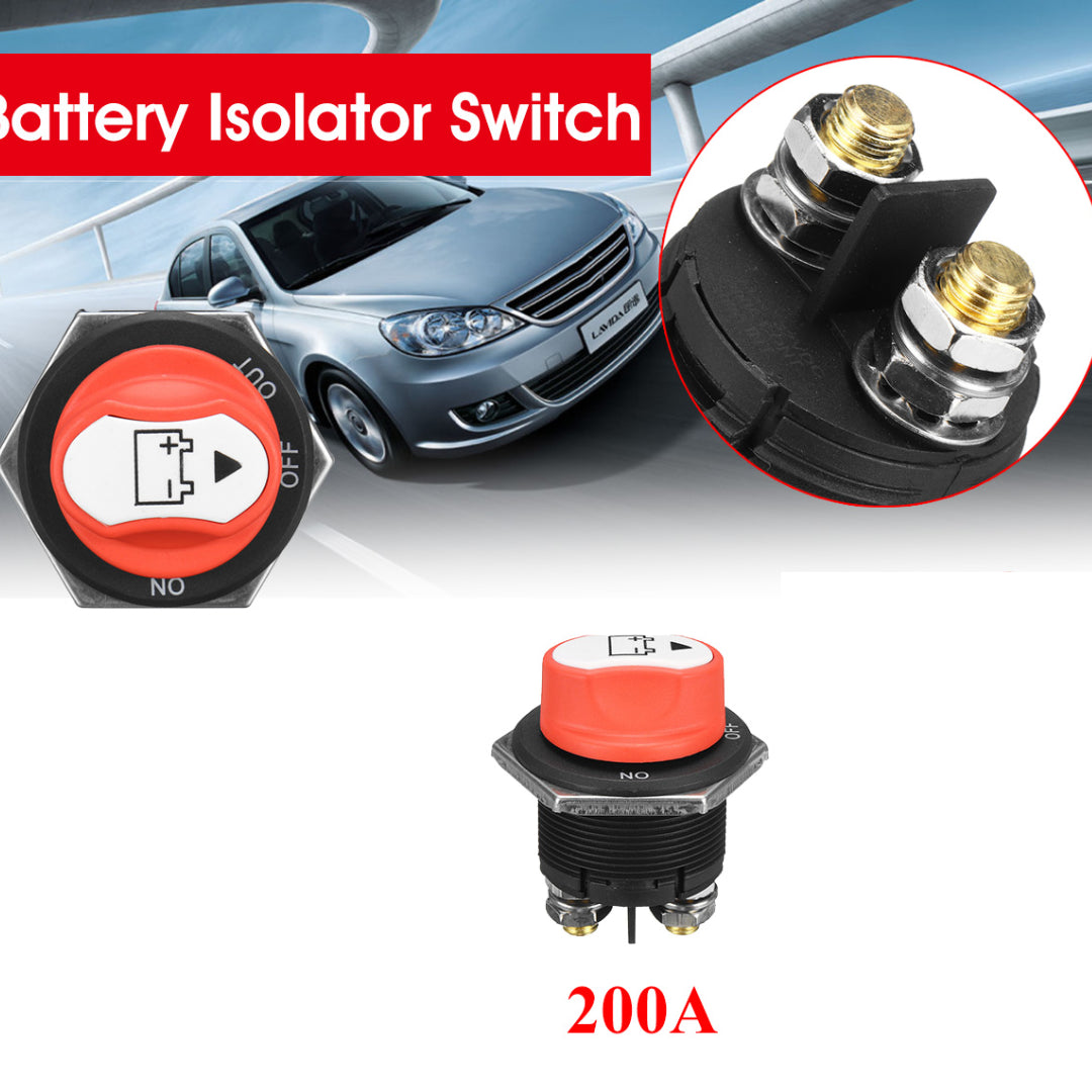 Automotive Cut-Off Battery Isolator Disconnect Kill Switch (200A)