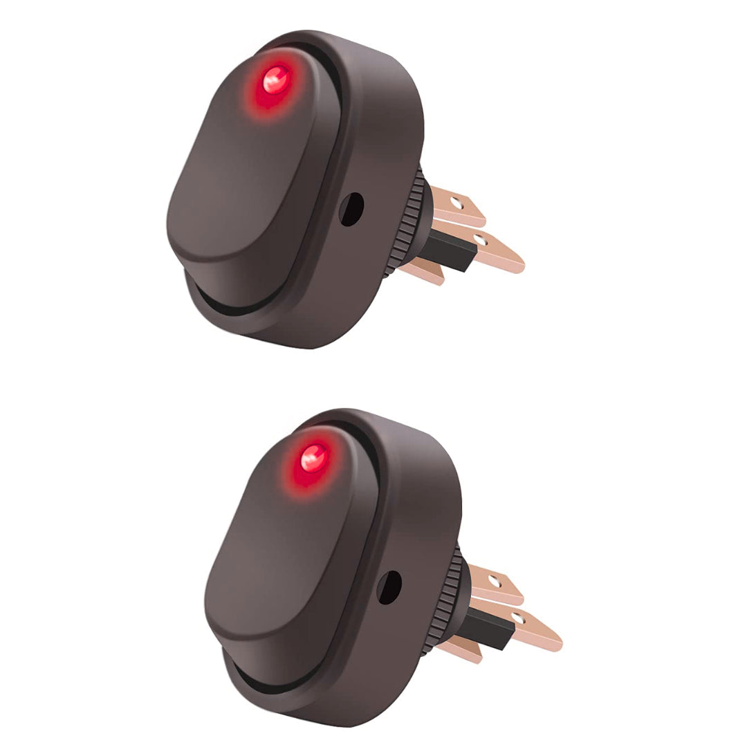 3 Pin Rocker Toggle Switch : 12V / 30A (2 Pack)