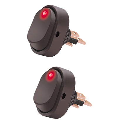 3 Pin Rocker Toggle Switch : 12V / 30A (2 Pack)