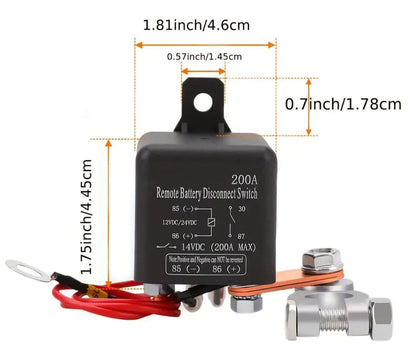DC12V 200A Remote Battery Disconnect Switch Kill Switch