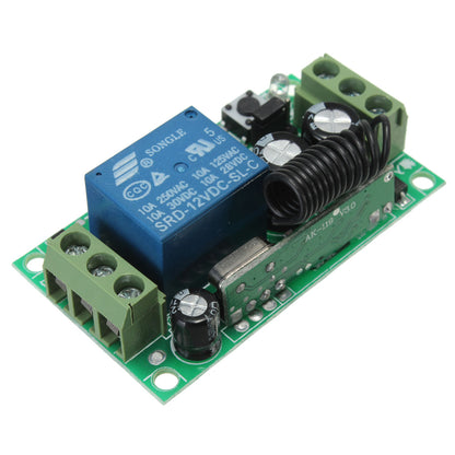 433Mhz DC 12V 10A Relay 1CH Channel Wireless RF Remote Control Switch