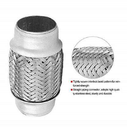 Double Braided 76mm Exhaust Flex Pipe Stainless Steel 200mm Long