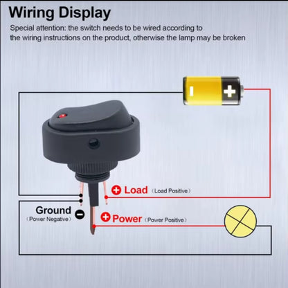 3 Pin Rocker Toggle Switch : 12V / 30A (2 Pack)