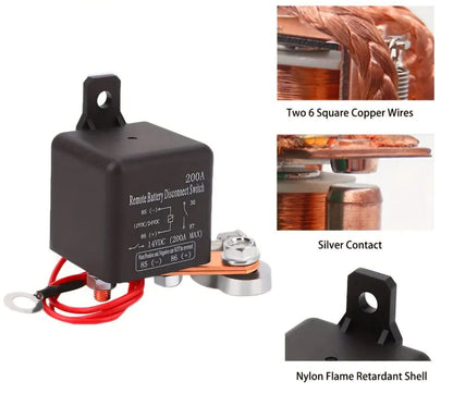 DC12V 200A Remote Battery Disconnect Switch Kill Switch
