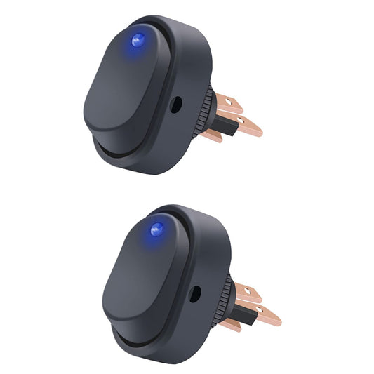 3 Pin Rocker Toggle Switch : 12V / 30A (2 Pack)
