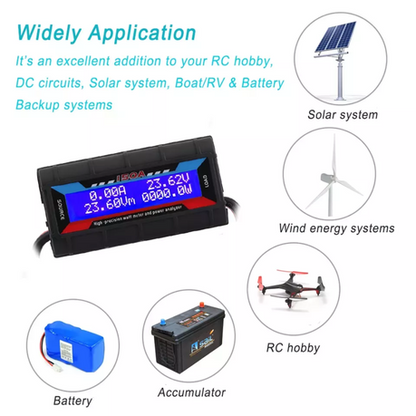 Digital DC Inline Watt Meter Power Analyzer for Portable 12V