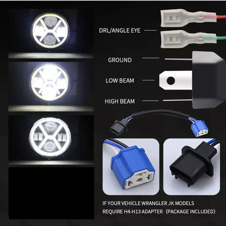 Motorcycle Round Headlight (7 Inch)