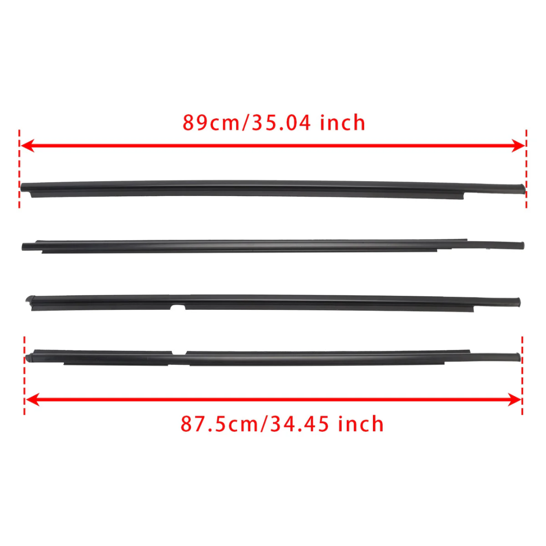 Window Weather Strip Set Compatible with Toyota Yaris 4-Door (2006-2013)