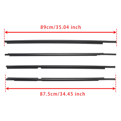 Window Weather Strip Set Compatible with Toyota Yaris 4-Door (2006-2013)