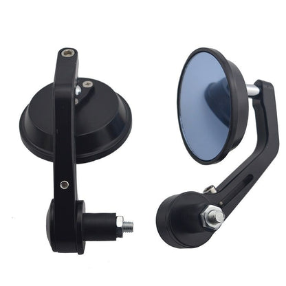Black Universal Round Bar End Mirror (22MM)