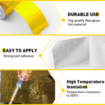 Self-Adhesive Heat Insulation Aluminium Foil Roll Tape: (5cm x 10m)