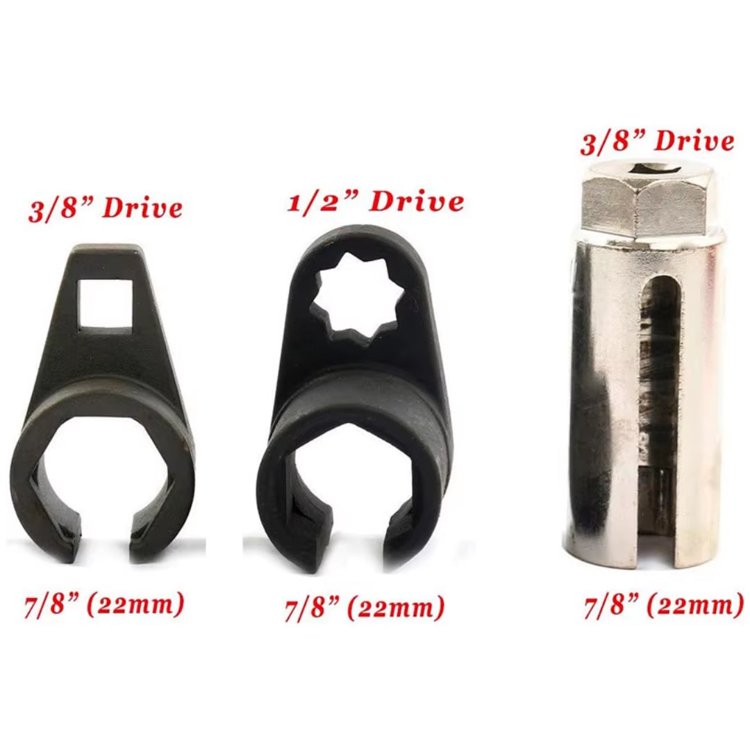 Auto Oxygen Sensor Socket Wrench Set: 22mm (3-Piece)