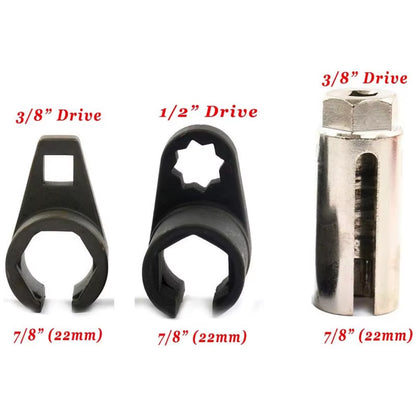 Auto Oxygen Sensor Socket Wrench Set: 22mm (3-Piece)