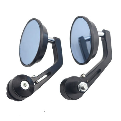 Black Universal Round Bar End Mirror (22MM)