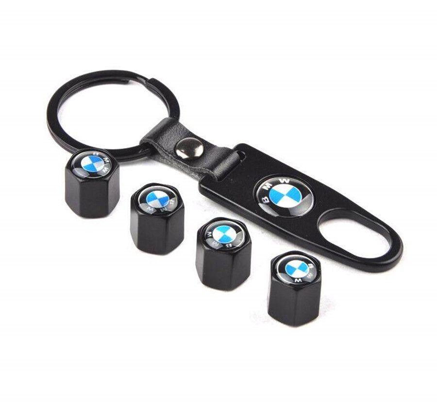 Tyre Valve Caps with Key Ring - BMW