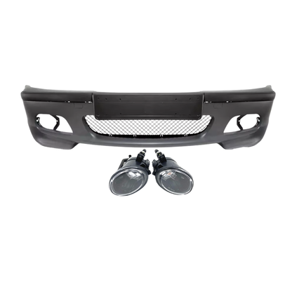 Aftermarket Front Bumper with Fog Lights Compatible with BMW E46 (MT)