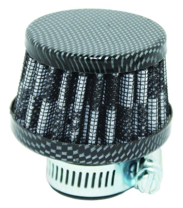 Carbon Look, Breather Filter, Crankcase Vent Filter, Universal, 25mm Neck