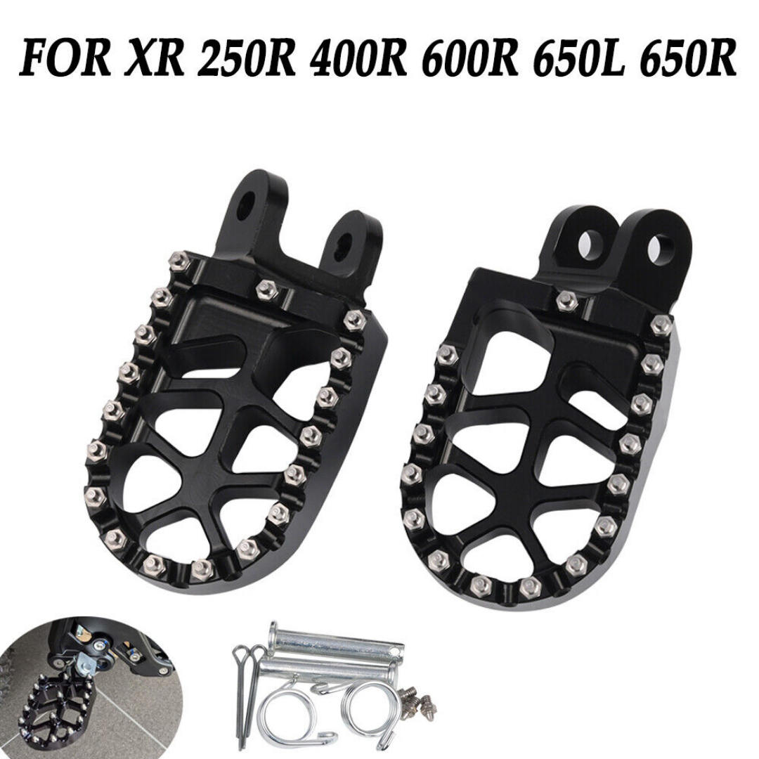 MC Foot Peg Set Compatible with Honda XR600R/ XR650L & CRF1000L (Black)