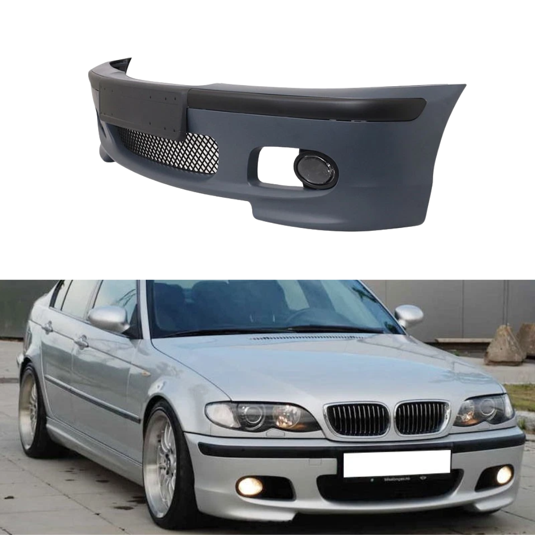 Aftermarket Front Bumper with Fog Lights Compatible with BMW E46 (MT)