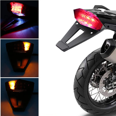 Motorcycle Rear Fender- LED Brake Tail Light & Indicators (12V)
