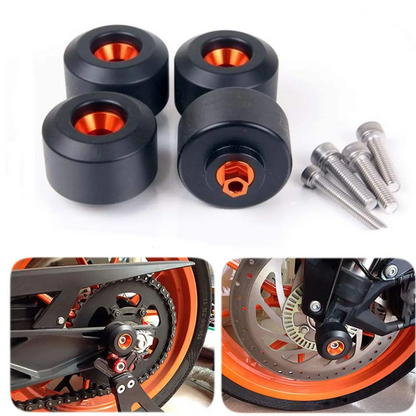 Front and Rear Wheel Frame Slider/ Crash Protectors for KTM Duke 390 (Set)