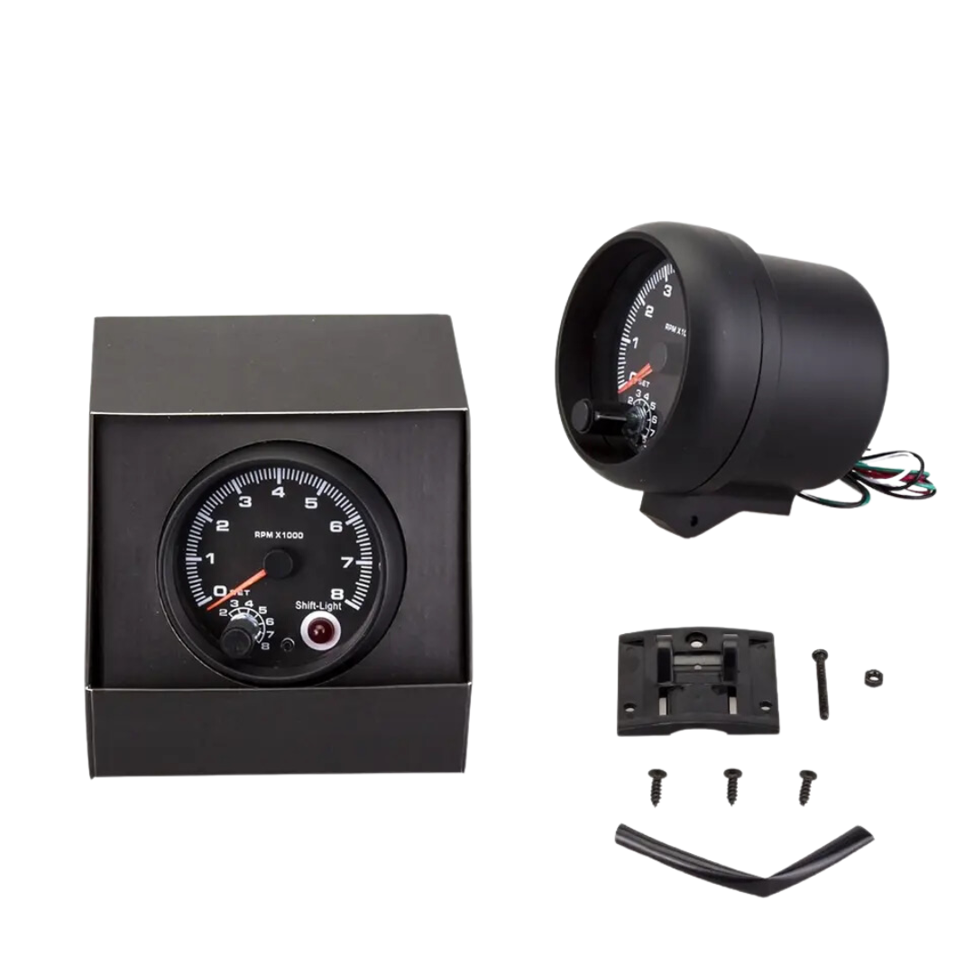 7 Colour Automotive RPM Tachometer Gauge (8000 RPM)