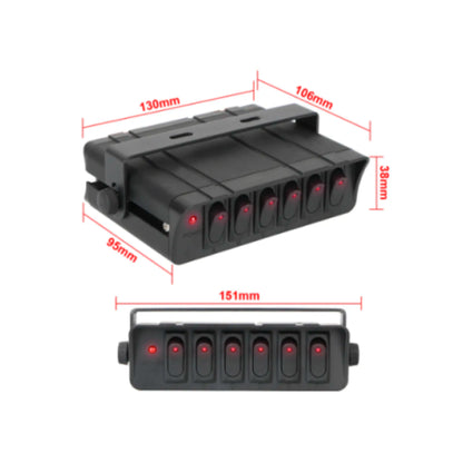 Automotive 6-Gang Switch Box & Bracket