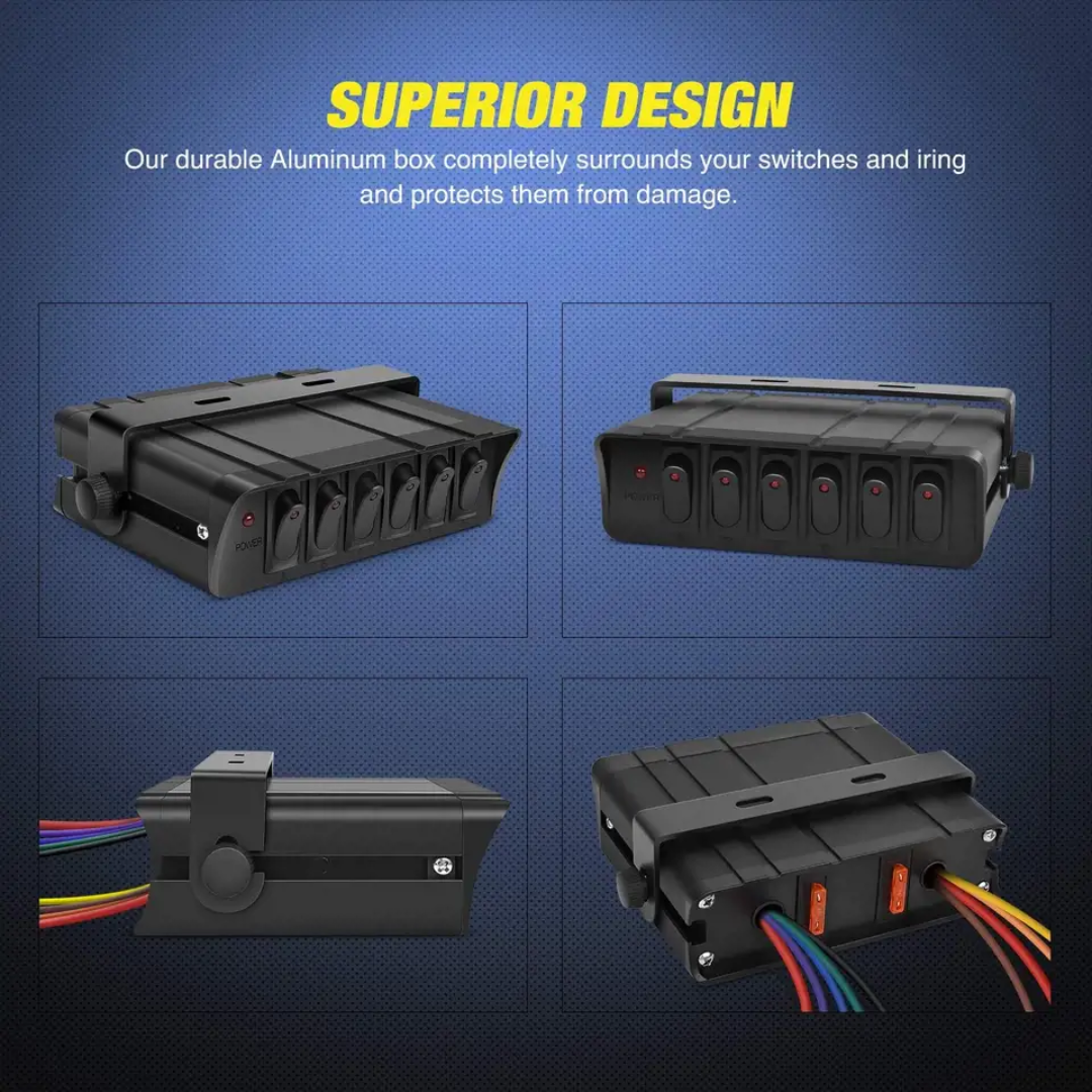 Automotive 6-Gang Switch Box & Bracket