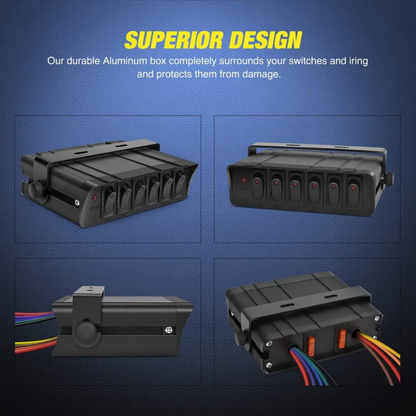 Automotive 6-Gang Switch Box & Bracket