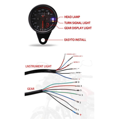 Round Speedometer with Gear Indicator