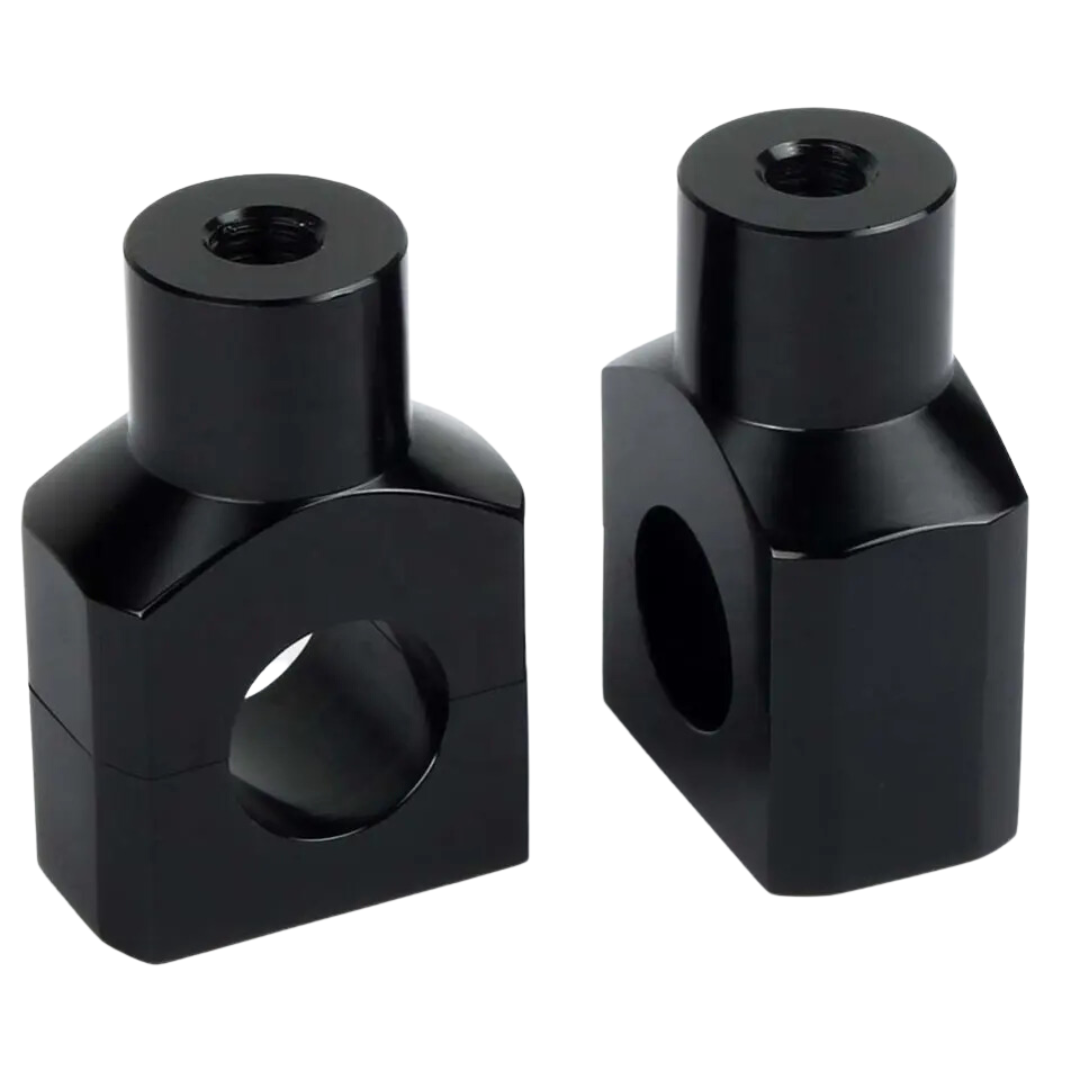 Handlebar Risers (25mm) Black Compatible with Harley/Cruiser